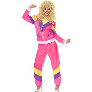 Smiffys Compleet kostuum in jaren 80-stijl, roze, met jas en broek
