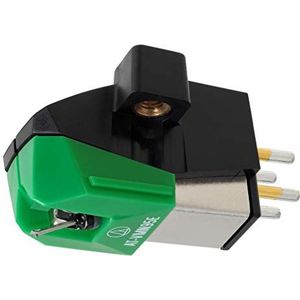 Audio Technica AT-VM95E Dual Moving Magnet Turntable Cartridge - Elliptical Stylus 1/2"" Mount - Includes Mounting Hardware (Black/Green)