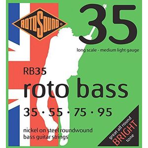 Rotosound RB35 bassnaren van licht nikkel voor gemiddelde sterkte (35, 55, 75, 95)