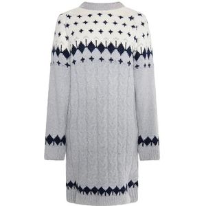 YASANNA Robe en tricot pour femme, Gris multicolore., M-L