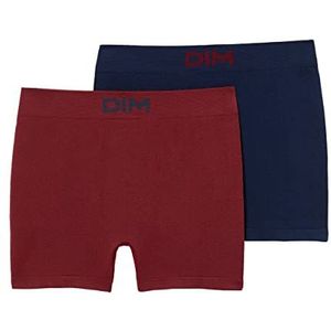 Dim Boxershorts voor heren, Seamless Micro x2, Robijnrood/marineblauw