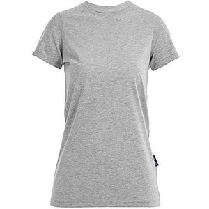 HRM Luxe dames ronde hals t-shirt maat I hoogwaardig T-shirt voor vrouwen ronde hals van 100% biologisch katoen basic T-shirt voor dames wasbaar tot 60 °C Hoogwaardig en duurzaam T-shirt grijs gemêleerd (9), XL, grijs melange (9)