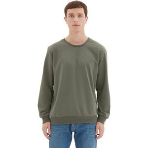 Trendyol Heren sweatshirt met ronde hals, effen kleur, kaki, XL, Khaki (stad)