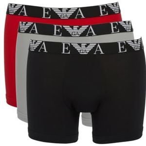 Emporio Armani Emporio Armani Heren Boxershorts Bold Monogram Boxershorts voor heren, 3 stuks, rood/steen/zwart