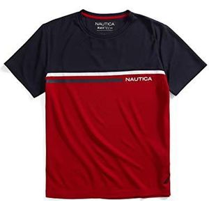 Nautica Navtech Colorblock T-shirt voor heren, Nautica rood