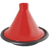 Crealys 509833, Tajine van zwart geëmailleerd gietijzer Ø 31 cm - rood geëmailleerd terracotta deksel - compatibel met alle warmtebronnen, inclusief oven en inductie