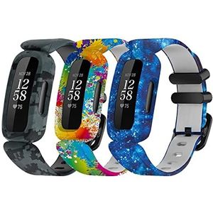 Chofit Bandjes compatibel met Fitbit Ace 3 armband, vervanging van zachte siliconen, bloemenpatroon armbanden voor kinderen voor Ace 3 activiteitentracker