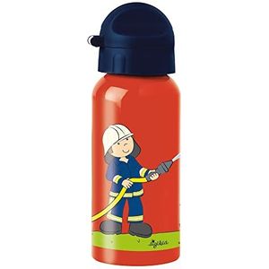 SIGIKID Frido Firefighter roestvrijstalen drinkfles, lekvrij, BPA-vrij, robuust, lichte schroefsluiting, demonteerbaar, gemakkelijk te reinigen, voor kinderen van 3 tot 8 jaar, brandweer, rood, 400 ml