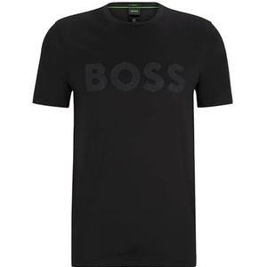 BOSS Hommes Tee Active T-Shirt en Stretch performant avec Logo réfléchissant décoratif, Black1, XL