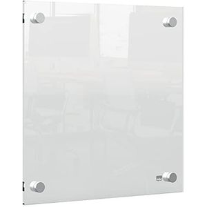 Nobo - 1915619 Transparant uitwisbaar acrylbord voor kantoor, gemakkelijk te wissen, 300 x 300 mm, markeerstift en wandbevestigingen inbegrepen