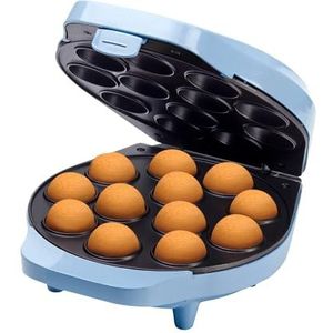 Bestron Retro wafelijzer voor cake pops met cake popstopper, vork en 12 taartpopsticks, 700 W, blauw