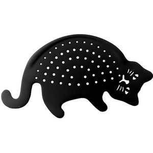 Fisura - Originele halve maan zeef. Pastazeef in kattenvorm. Zwarte keukenzeef. Multifunctionele zeef 33x17.5 ABS