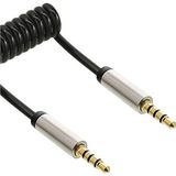 Premium 3,5mm Jack 4-polig audio spiraalkabel - 1 meter