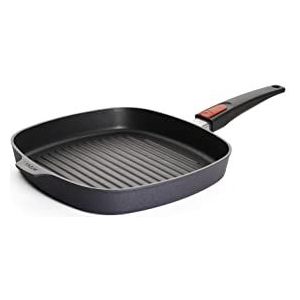 Woll Diamond Lite Steakpan van gietijzer, vierkant, met afneembaar handvat, 28 x 28 cm, 4 cm