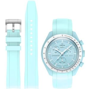 EverAct Omega X Swatch Moonswatch Speedmaster Horlogebandje compatibel met Omega X Swatch Moonswatch Speedmaster 20 mm Swatch Omega Moonswatch Speedmaster Horlogebandje voor dames en heren, Siliconen