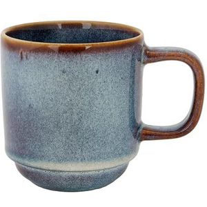 Cosy & Trendy Set van 6 kopjes van aardewerk, jade, indigo, 30 cl