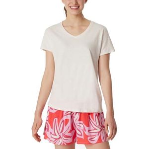 Schiesser Dames nachtshirt met korte mouwen van katoen en linnen mix + relaxed pyjamatop, Crème 181196