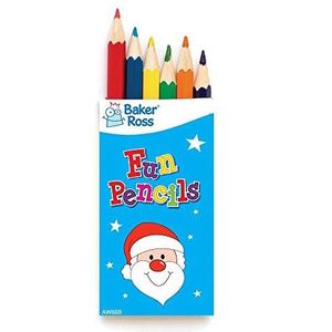 Baker Ross Mini-kerstkleurpotloden (6 stuks per verpakking) – creatief materiaal voor kinderen AW88