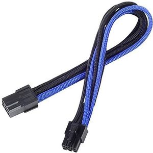 Silverstone SST-PP07-IDE6BA verlengkabel, 6-polig, PCI-E, 25 cm, zwart/blauw