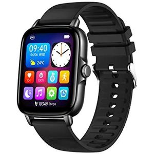 Trevi T-FIT 270 S CALL Smartwatch met oproepfunctie, Bluetooth, groot display, metalen behuizing, gezondheids- en wellnessbewaking, slaapbewaking, waterdicht IP67, zwart