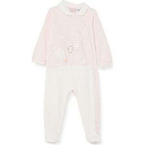 Chicco Jumpsuit van chenille met opening aan de voorkant, pantoffels bamboe, lichtroze, 50 cm baby meisje, Roze