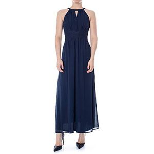 VILA Vimilina Halterneck Maxi Dress - Noos dames Gekleed, blauw (total eclipse), 42