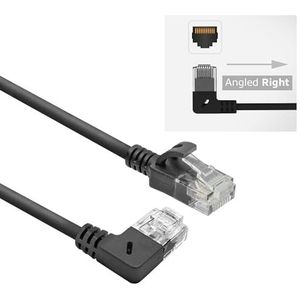 ACT CAT6A 90° rechtshoekige netwerkkabel, U/UTP LSZH - Slanke 3,6 mm LAN-kabel - Flexibele ethernetkabel met RJ45-stekker - Voor gebruik in datacenters 3 m naar de