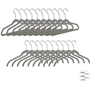 Relaxdays kledinghanger fluweel - broekhanger dun - kleerhangers velvet - draaibare haak - Pak van 20