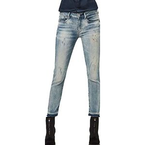 G-STAR RAW Ripped Edge Dames Midi-skinny Jeans 3301, Blauw (Antic Faded Lapo Blue Destroyed C296-b819), 25W / 34L, Blauw (Antic Faded Lapo Blue Destroyed C296-b819)