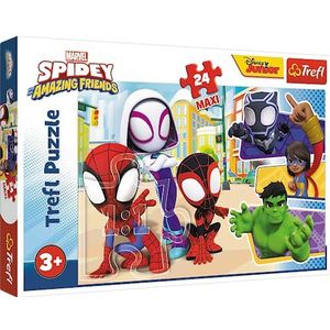 Puzzel 24 Maxi Spidey en vrienden (24 stukjes, Marvel thema)