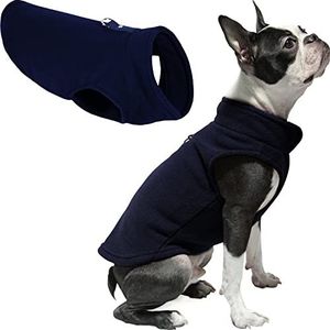 Gooby Every Day Fleece hondenvest bij koud weer voor kleine honden, maat L, marineblauw