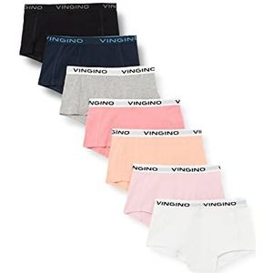 Vingino Set van 7 boxershorts voor meisjes, hipsterbroekjes voor meisjes, Roze/Veelkleurig