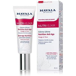 Mavala - Ultime Nutrition Anti-aging crème Nutri-Elixir – revitaliserende verzorging voor gezicht en ogen – repipipide en versterkt de huid – lijnolie – droge huid – 45 ml