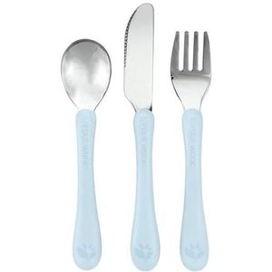 Green Sprouts® Stainless Steel & Sprout Ware® Kids' Cutlery, 12mo+, Plant-Plastic, Dishwasher Safe, Ergonomic, Tested for Hormones - Light Blueberry