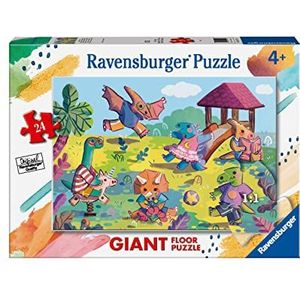 Ravensburger - Puzzel dinosaurus op de speelplaats, collectie 24 Giant Sol 24 delen, aanbevolen leeftijd: 3 jaar