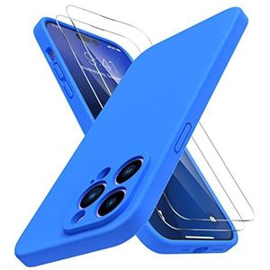 Qinzhijia Beschermhoesje compatibel met iPhone 14 Pro Case met 2 verpakkingen schermbeschermfolies, 6,1 inch vloeibare siliconen bumper