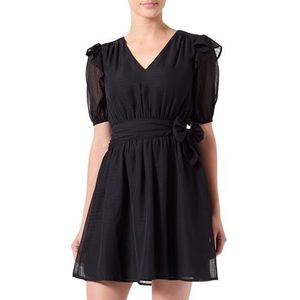 Scotch & Soda Mini robe à volants pour femme, Evening Black 6647, 38