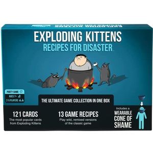 Exploding Kittens LLC Kittens Recepten voor Disaster Deluxe Game Set van Exploding Kittens - voor volwassenen tieners en kinderen - Fun Family Games