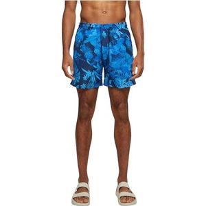 Urban Classics Pattern Swim herenshorts, Blauwe bloem.