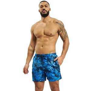 Urban Classics heren zwembroek Pattern Swim Shorts, Blue Flower, M