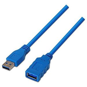 AISENS A105 – 0046 – verlengkabel USB 3 (2 m, geschikt voor externe boxen/consolespelen/digitale camera/webcamera/printer/muis), blauw