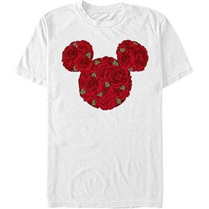Disney T-shirt à manches courtes Mickey Classic Mickey Mouse Roses Organic Unisexe, Blanc., M