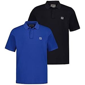 STHUGE Pique 797503 Poloshirts voor heren, set van 2, Kobalt Blauw