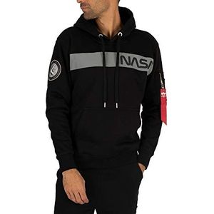 ALPHA INDUSTRIES Nasa Rs Hoodie voor heren, zwart.