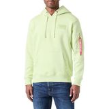 Alpha Industries Back Print Heren Hoody Arctic Lime M, Arctic Lime, M, Arctic Lime