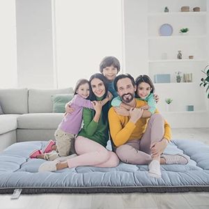 NeuType Japanse futon-vloermatras voor volwassenen, kinderen, geschikt voor kamperen, reizen, logeerkamer, Japanse futonmatras, tweepersoonsbed