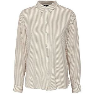 VERO MODA Vmbumpy Classic Ls Shirt Noos damesblouse, sneeuwwit/strepen: Iers crème, S, Sneeuwwitje / strepen: Iers crème