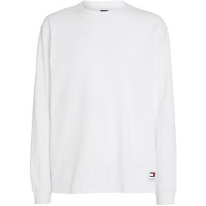 Tommy Hilfiger Tjm Reg Ls T-shirt met wafelpatroon L/S heren, Wit