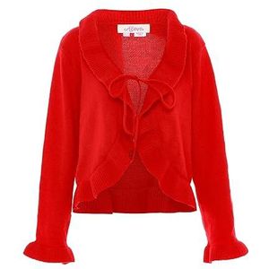 Aleva Femmes Tempérament Mode Irrégulier Bois Bord Oreille Tricot Col V Pull Rouge Taille XL/XXL Cardigan Pull, Rouge, XL