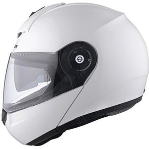 SCHUBERTH C3 Pro Glossy White motorhelm, aanpasbaar (M, wit)